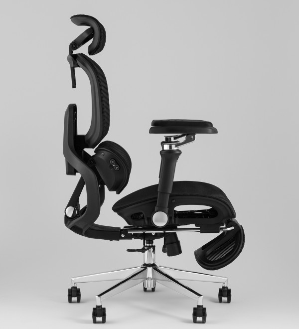 Кресло офисное TopChairs Prodigy с оттоманкой черный