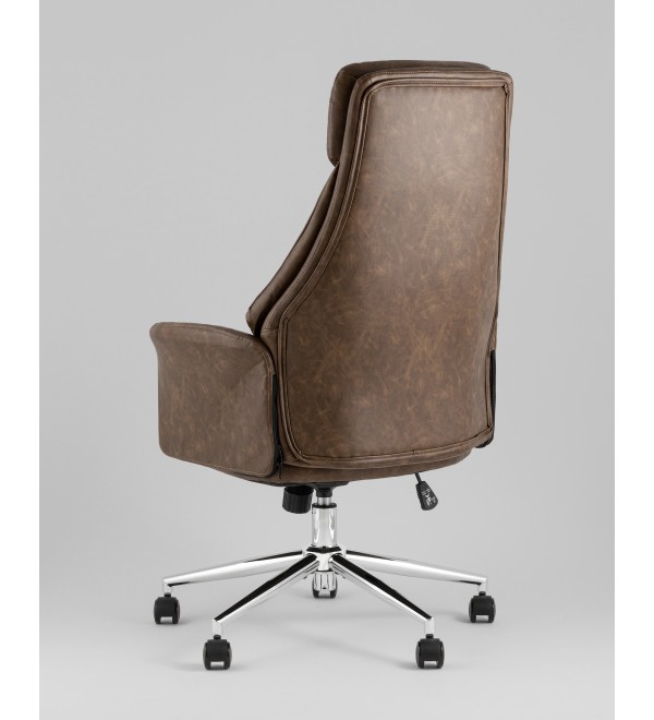 Кресло офисное TopChairs Neoma коричневый экокожа