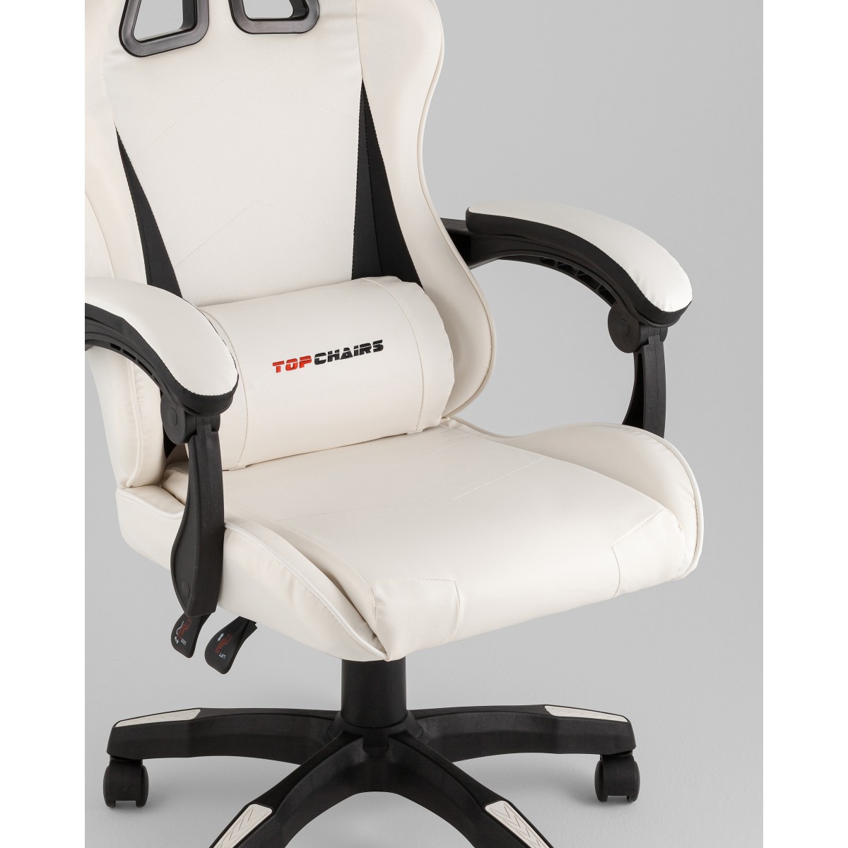 Кресло спортивное TopChairs Phantom бело-черный