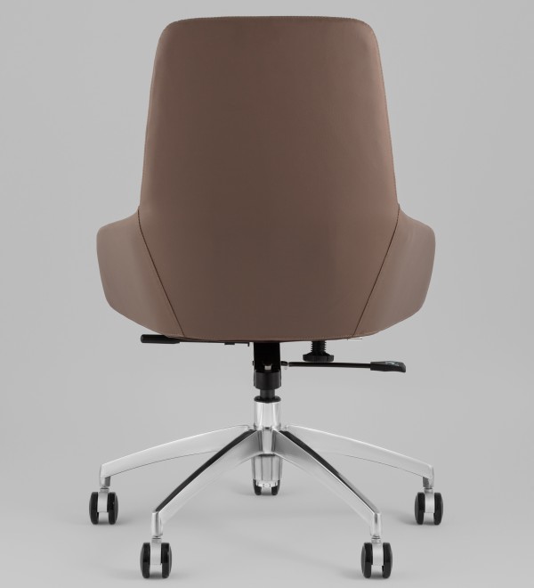 Кресло офисное TopChairs Soulo светло-серый, коричневый