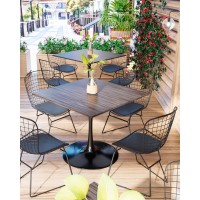 Стул обеденный Bertoia черный с черной подушкой
