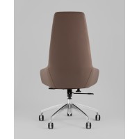 Кресло руководителя TopChairs Soulo светло-серый, коричневый
