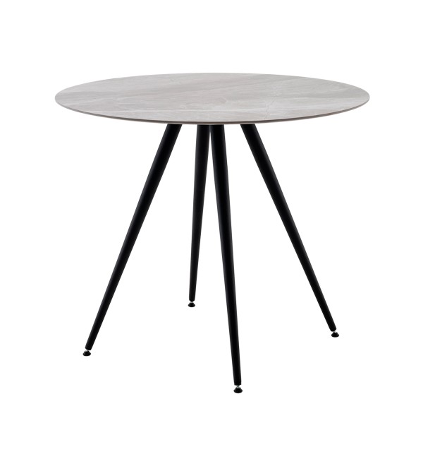 Стол Ники круглый столешница керамика Italian light grey 900