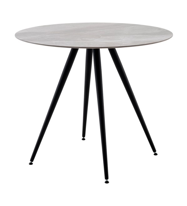 Стол Ники круглый столешница керамика Italian light grey 900
