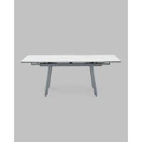 Стол Тайл 140-200/85/75 столешница Snow white подстолье металл серый