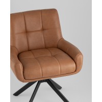 Стул Хэстл вращающийся коричневый иск кожа 2 шт.