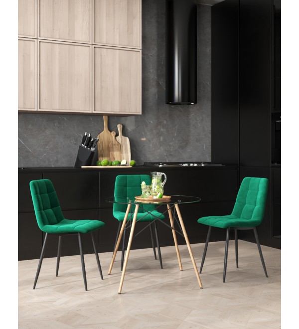 Стол Eames DSW NEW D80 стеклянный
