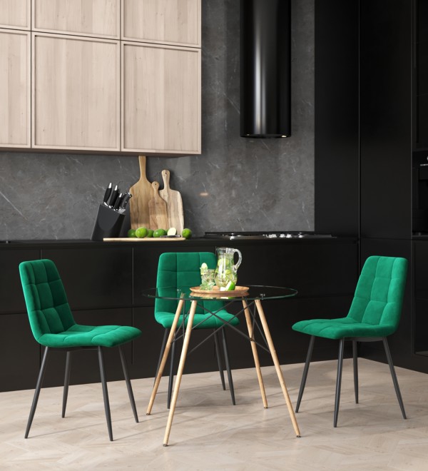 Стол Eames DSW NEW D80 стеклянный