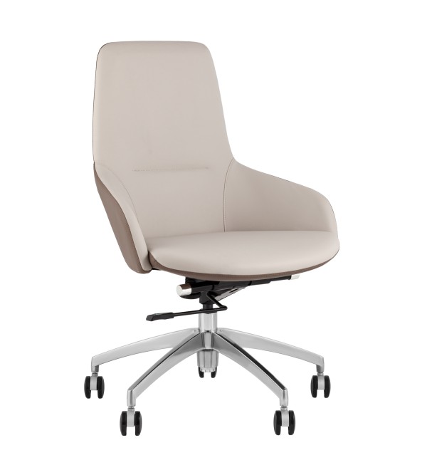 Кресло офисное TopChairs Soulo светло-серый, коричневый