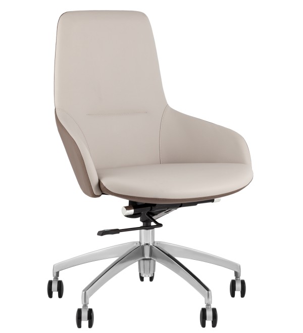 Кресло офисное TopChairs Soulo светло-серый, коричневый