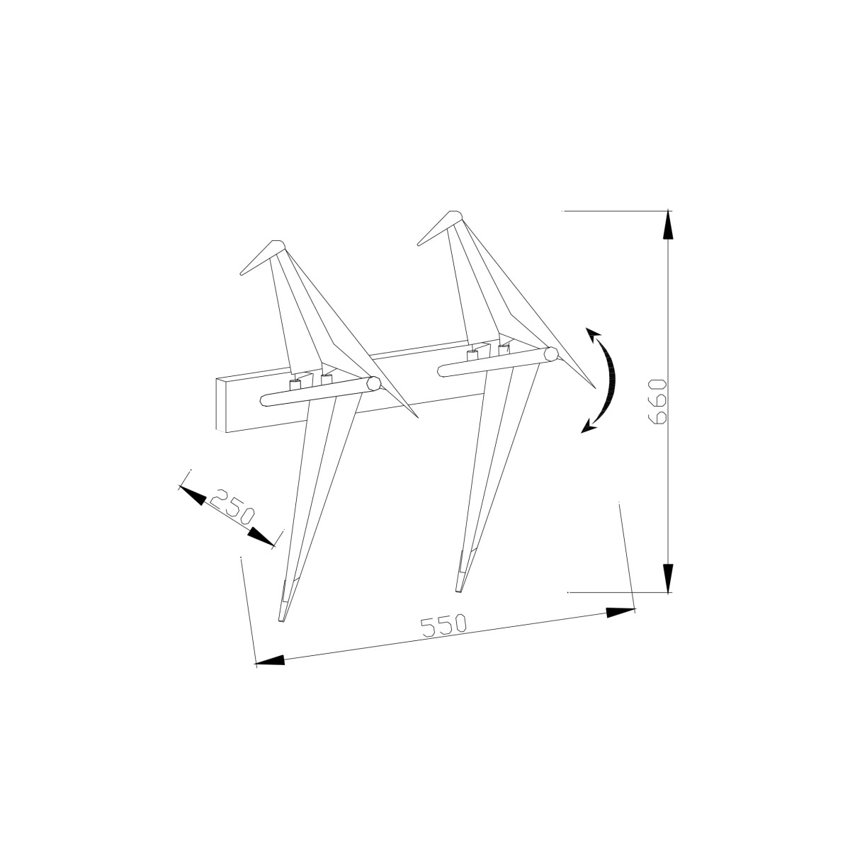 Бра светодиодное Moderli V3076-2WL origami Birds 2*LED*6W