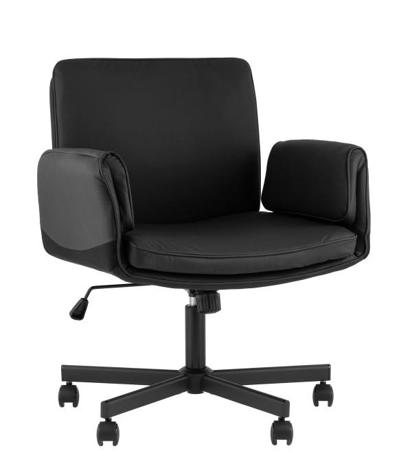 Кресло офисное TopChairs Foldo с откидными подлокотниками черное
