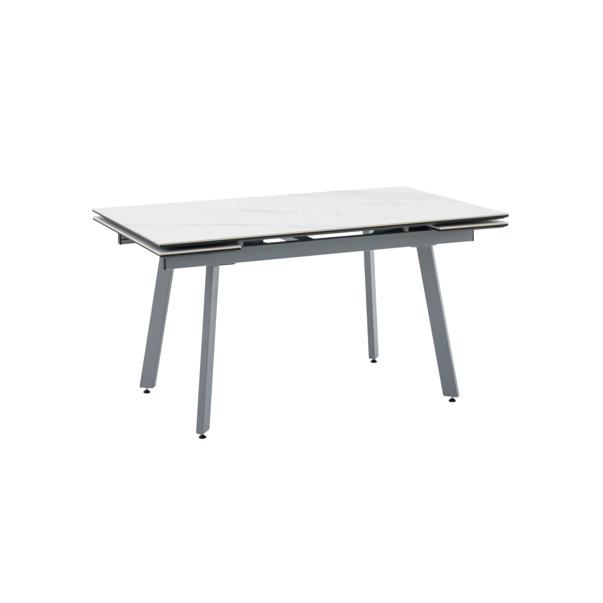 Стол Тайл 140-200/85/75 столешница Snow white подстолье металл серый