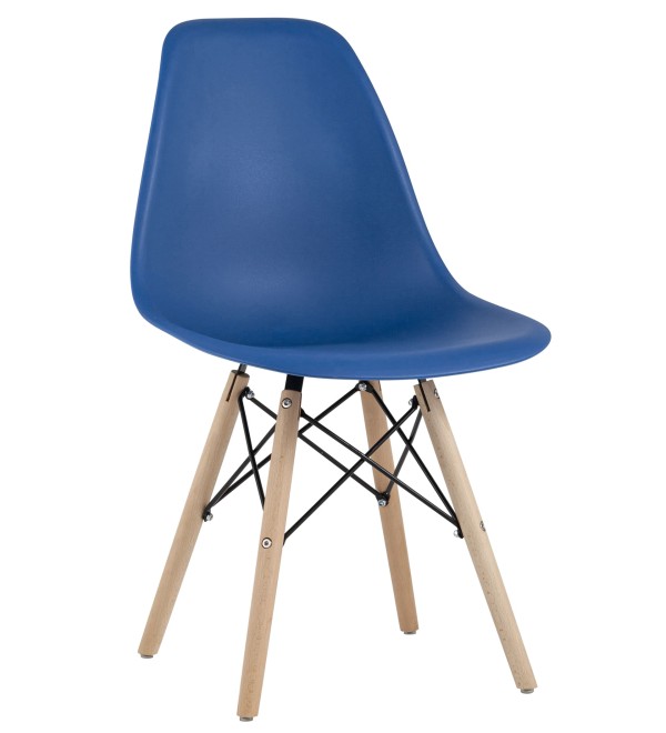 Стул Eames Style DSW синий (разборный каркас)