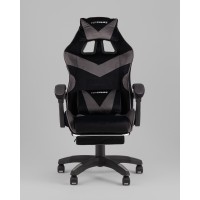 Кресло спортивное TopChairs MG-7019 велюр черно-серый