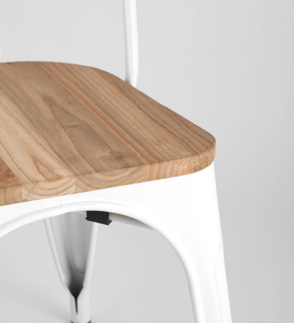 Стул TOLIX WOOD белый глянцевый