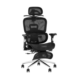 Кресло офисное TopChairs Stich с оттоманкой, черный