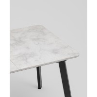 Стол Batu new 120-160/80/76 столешница ЛМДФ ароза светлая подстолье металл черный