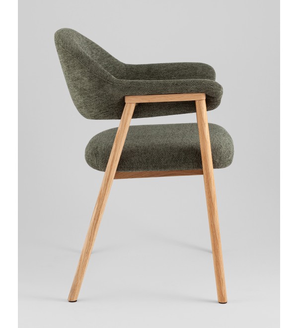 Стул обеденный Tavu с деревянными ножками зеленый