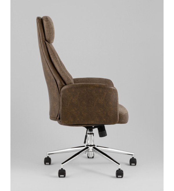 Кресло офисное TopChairs Neoma коричневый экокожа ткань