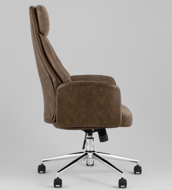 Кресло офисное TopChairs Neoma коричневый экокожа ткань