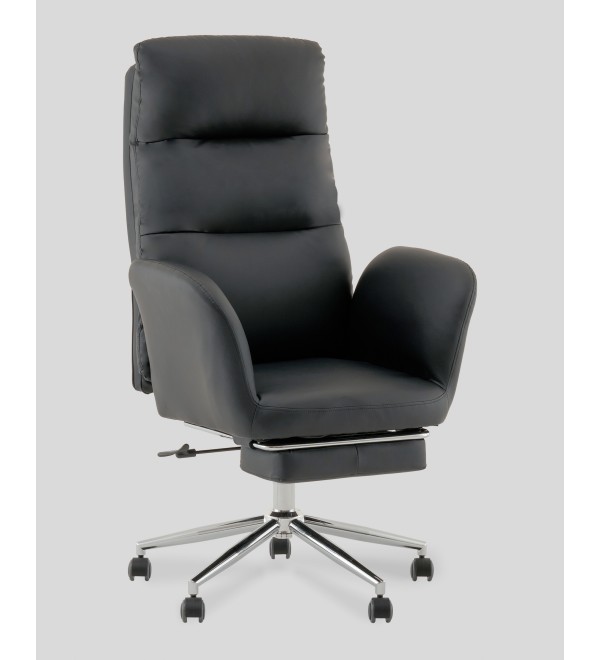 Кресло руководителя TopChairs Solid с оттоманкой черный