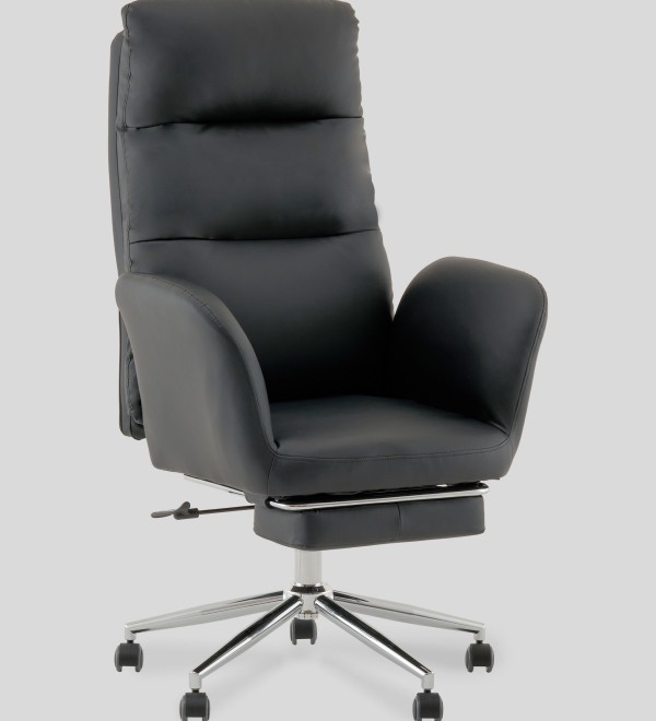 Кресло руководителя TopChairs Solid с оттоманкой черный