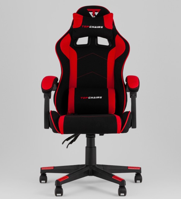 Кресло спортивное TopChairs Shadow ткань черно-красный