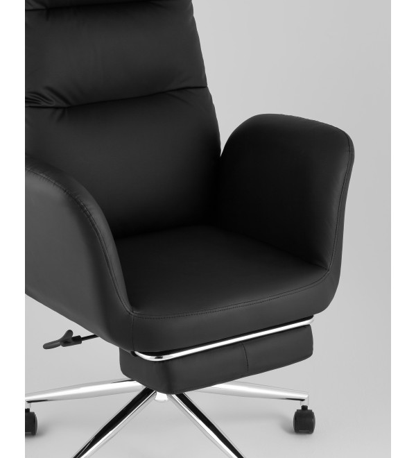 Кресло руководителя TopChairs Solid NC с оттоманкой черный