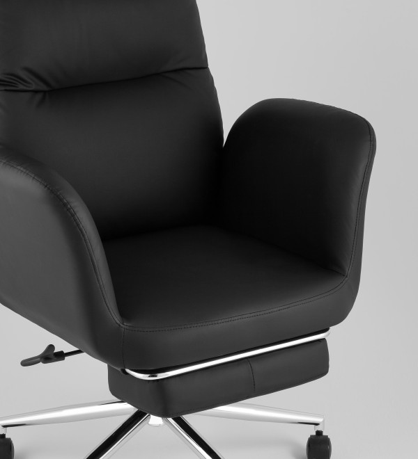 Кресло руководителя TopChairs Solid NC с оттоманкой черный