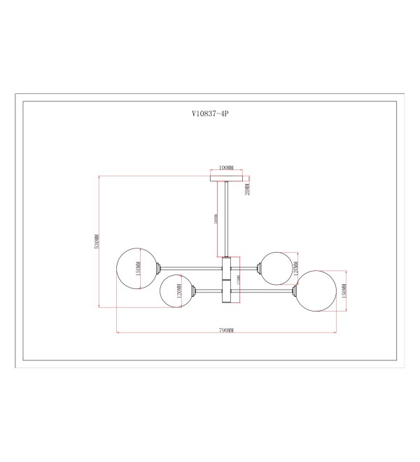 Светильник подвесной Moderli V10837-4P Molecule