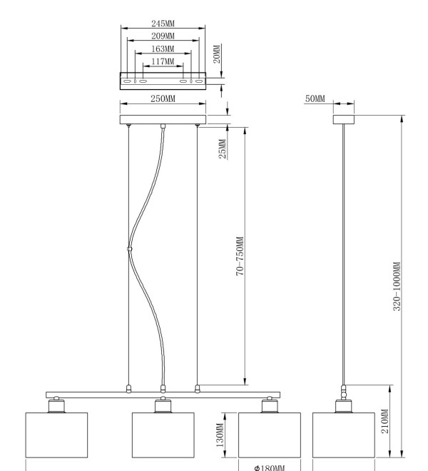 Подвесной светильник Moderli V2731-3P Room