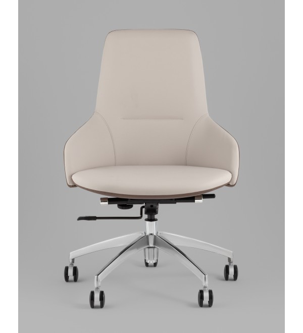 Кресло офисное TopChairs Soulo светло-серый, коричневый