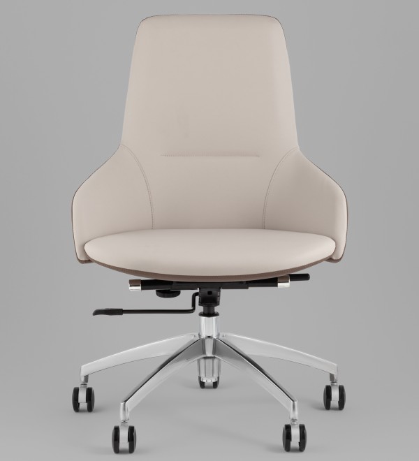Кресло офисное TopChairs Soulo светло-серый, коричневый