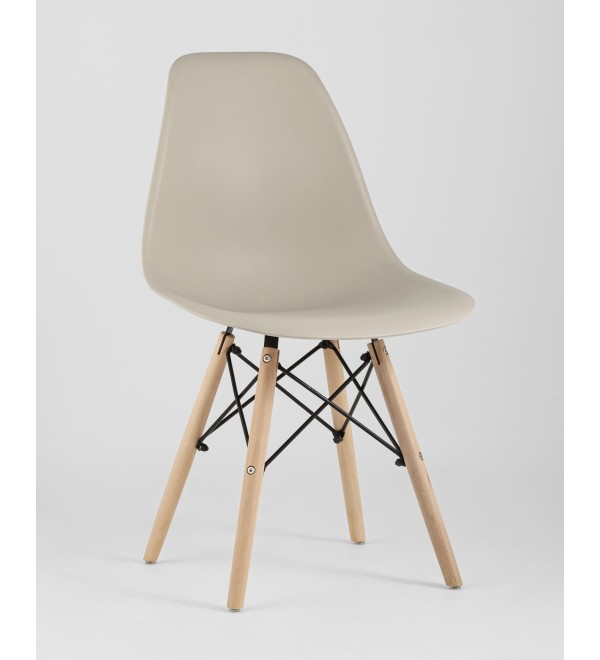 Стул Eames Style DSW бежевый x4 (разборный каркас)