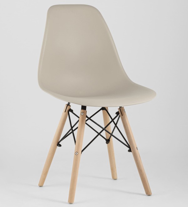 Стул Eames Style DSW бежевый x4 (разборный каркас)