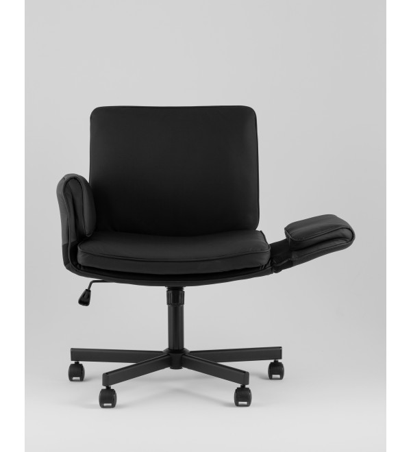 Кресло офисное TopChairs Foldo с откидными подлокотниками черное