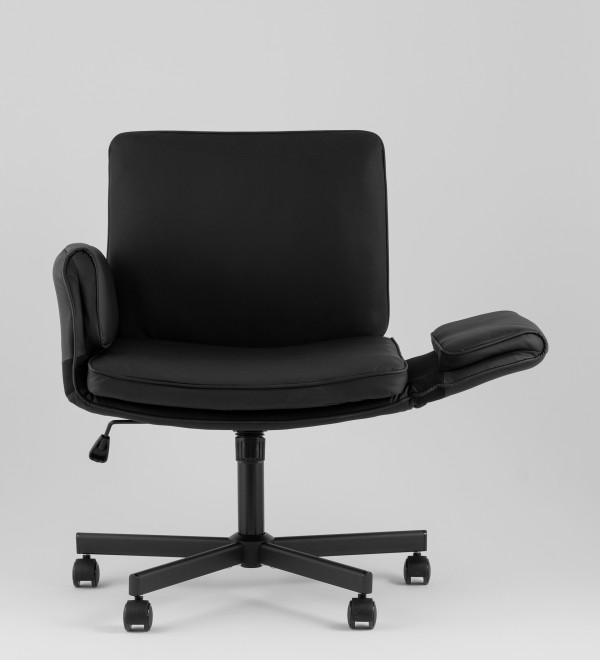 Кресло офисное TopChairs Foldo с откидными подлокотниками черное