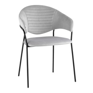 Стул Алексис велюр серый опора черный муар