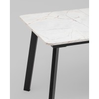 Стол Batu new 120-160/80/76 столешница ЛМДФ азул оникс подстолье металл черный
