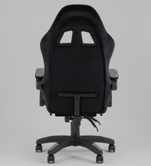 Кресло спортивное TopChairs MG-7019 велюр черно-серый