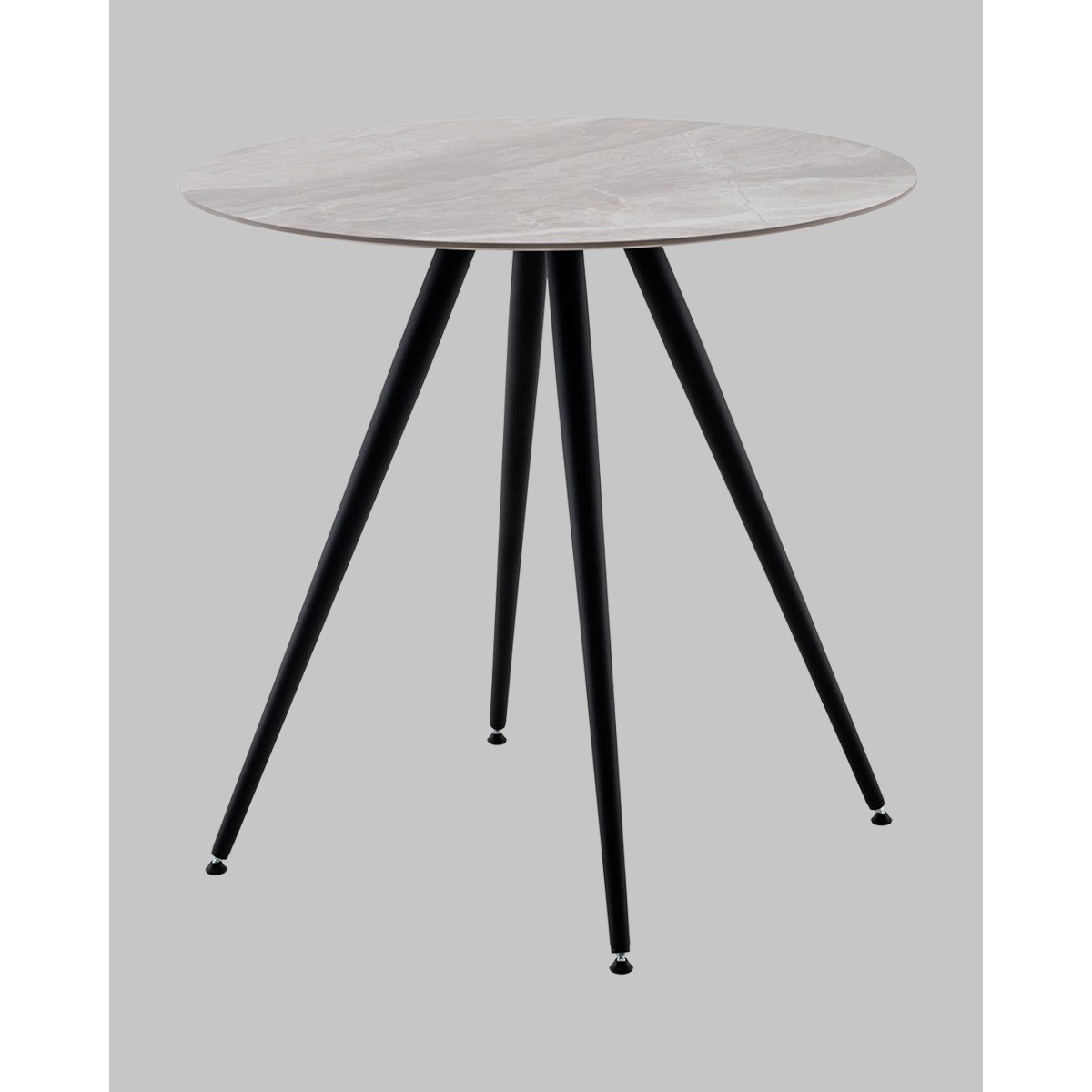 Стол Ники круглый столешница керамика Italian light grey 800