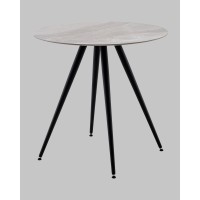 Стол Ники круглый столешница керамика Italian light grey 800