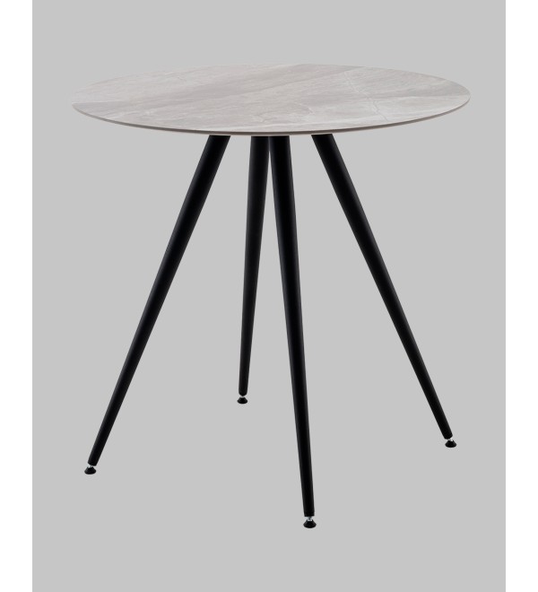 Стол Ники круглый столешница керамика Italian light grey 800