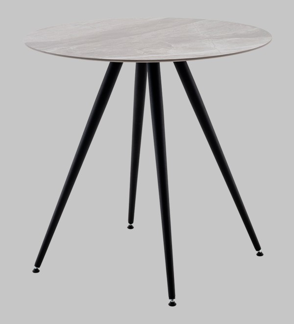 Стол Ники круглый столешница керамика Italian light grey 800