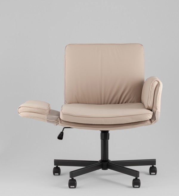 Кресло офисное TopChairs Foldo с откидными подлокотниками бежевое