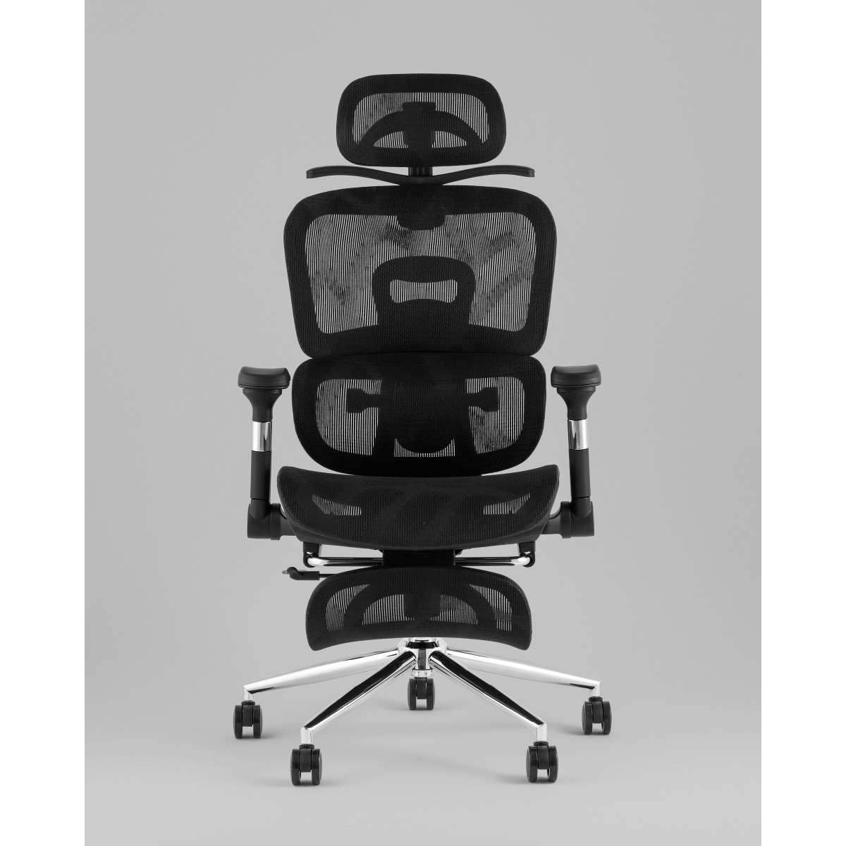 Кресло офисное TopChairs Stich с оттоманкой, черный