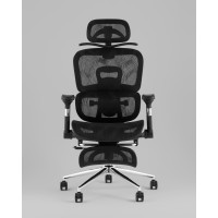 Кресло офисное TopChairs Stich с оттоманкой, черный