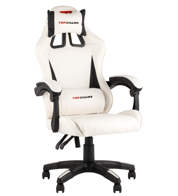 Кресло спортивное TopChairs Phantom бело-черный