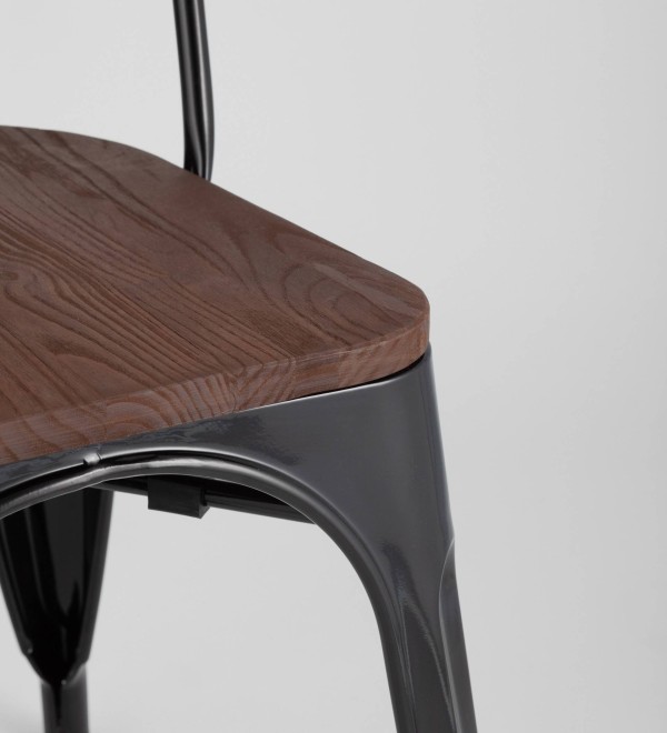 Стул TOLIX WOOD черный глянцевый